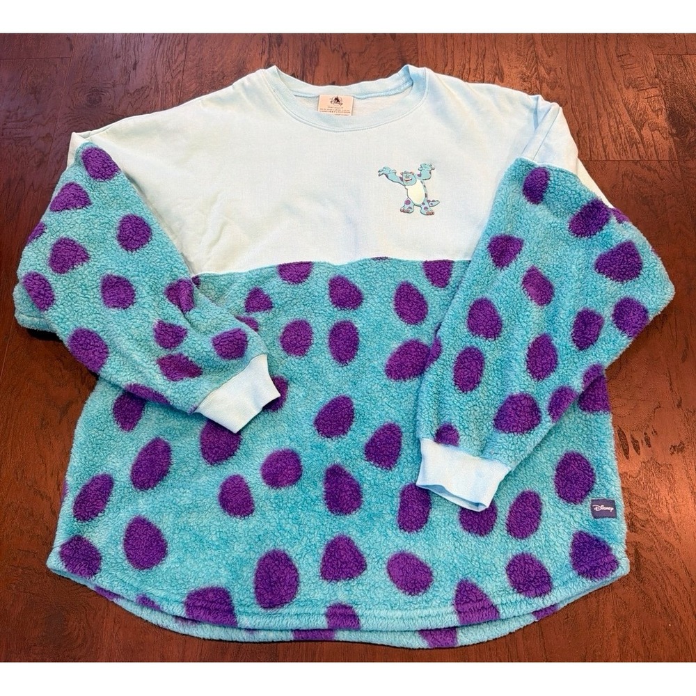 Disney‎ Monsters Inc Sulley Spirit Jersey Sherpa Pullover Sweatshirt Adult xl